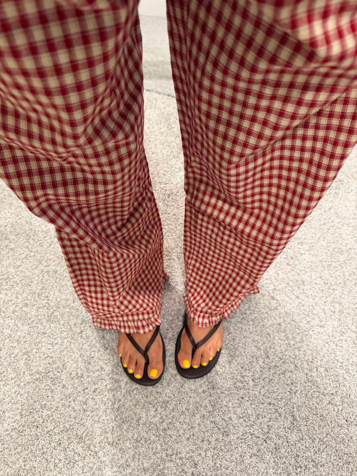 Olivia Plaid Set | Red/Taupe