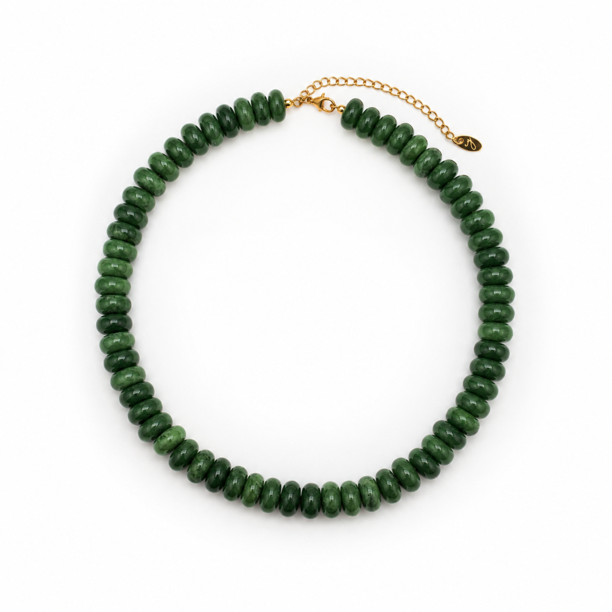 Resin Beaded Statement Necklace |Emerald Green