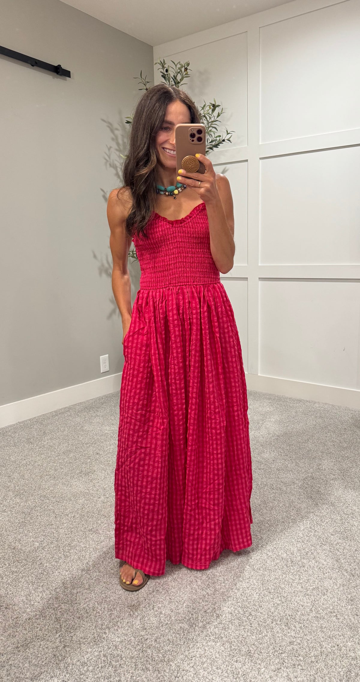 Mena Cherry Gingham Dress