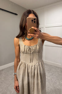 Georgia Dress | Tan/White