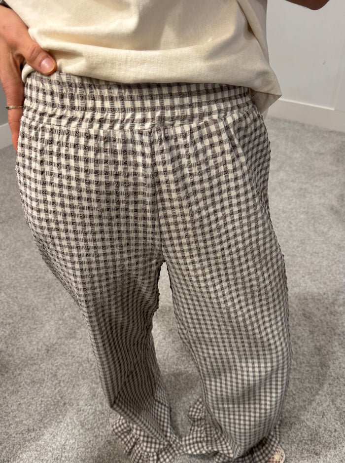Remi Gingham Pants | Brown/Cream