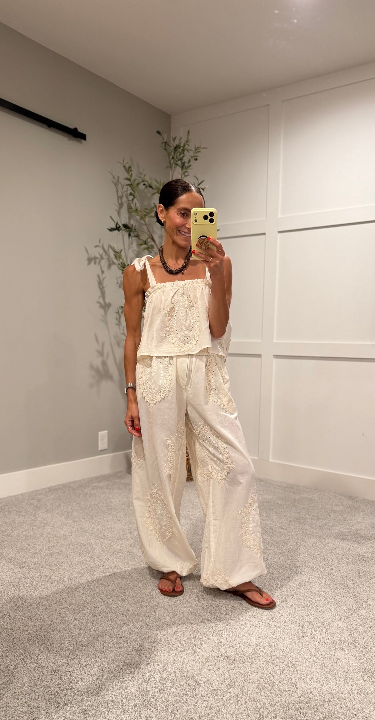 Owen Eyelet Embroidered Set | Natural