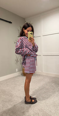 The Marlowe Stripe Set | Burgundy/Blue