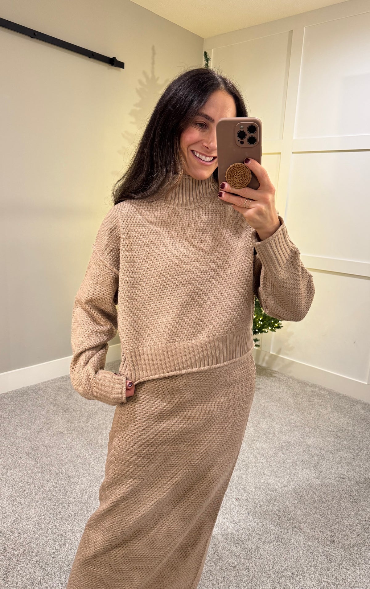 Textured Knit Sweater | Tan