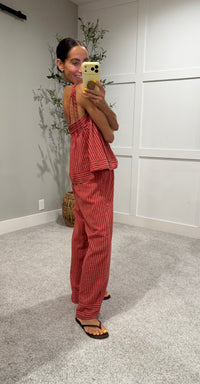 Monica Striped Set | Red