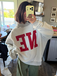 NEBRASKA/NE Reversible Mock Neck Sweatshirt | Heather Grey
