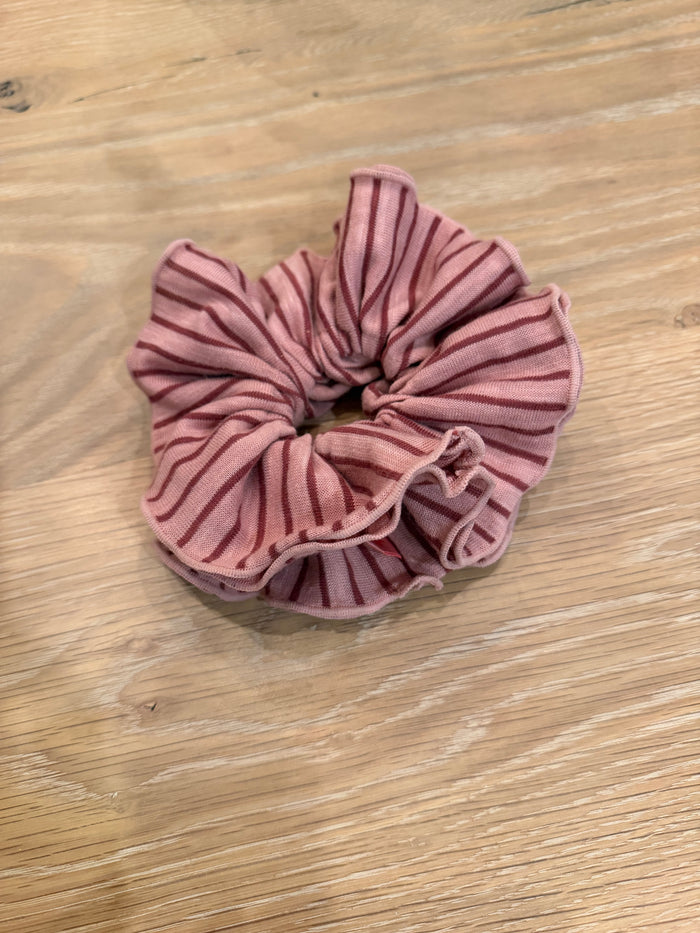 STRIPED CORSET SCRUNCHIE: PINK & MAROON