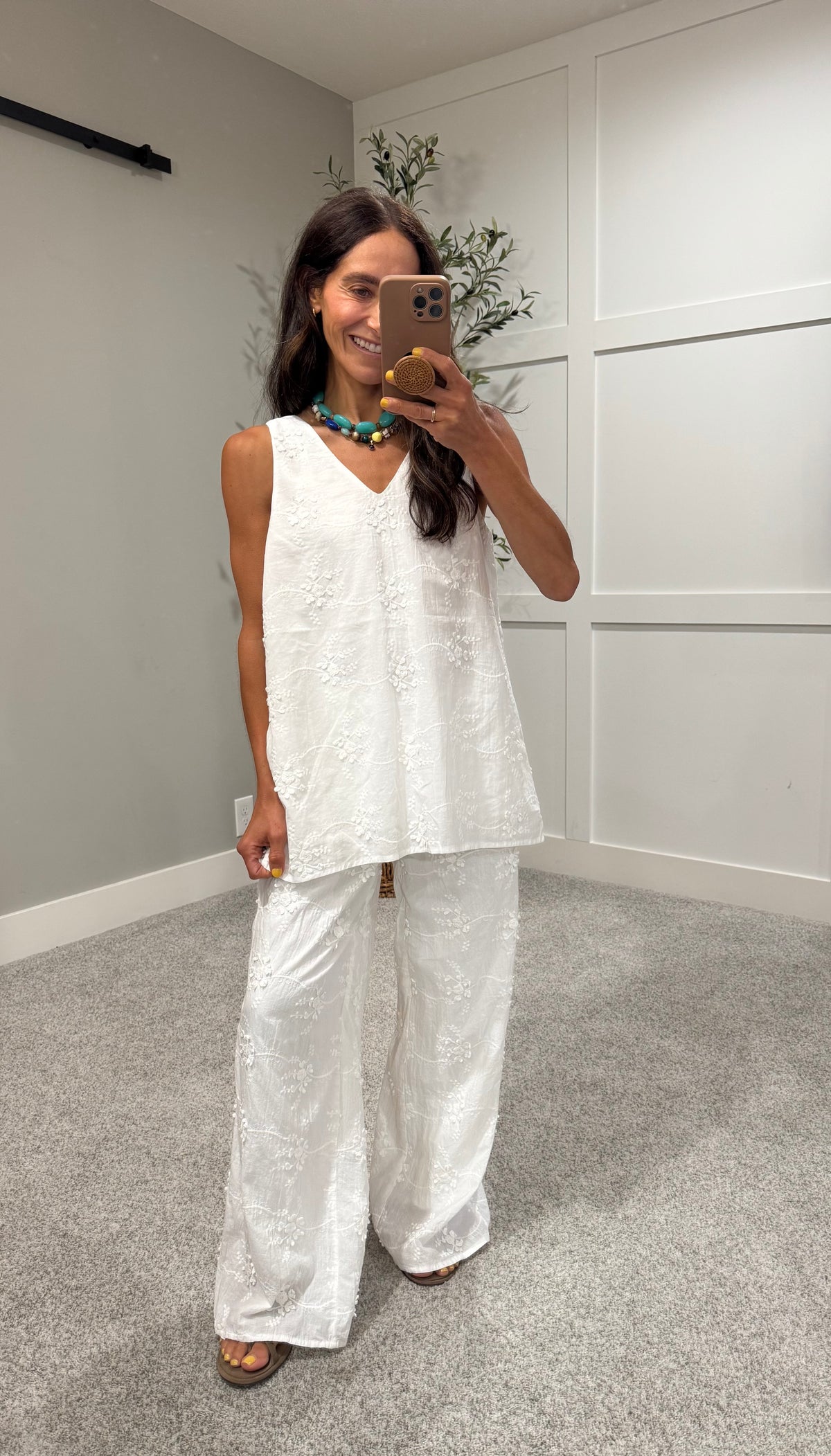 Ada Embroidered White Set