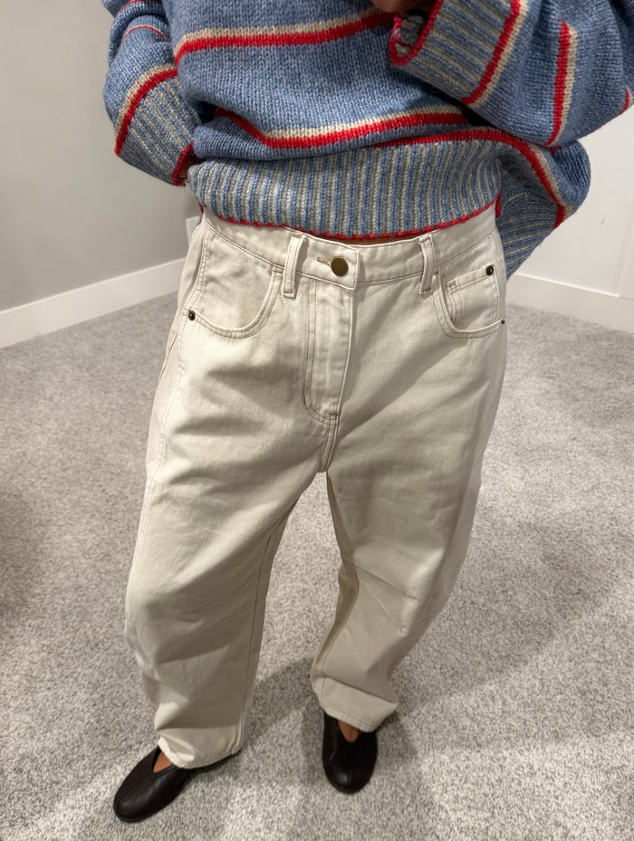 Vintage Barrel Denim |  Ecru