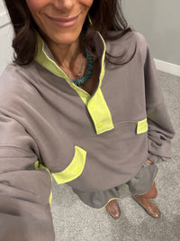 Ava Set | Stone Taupe/Lime