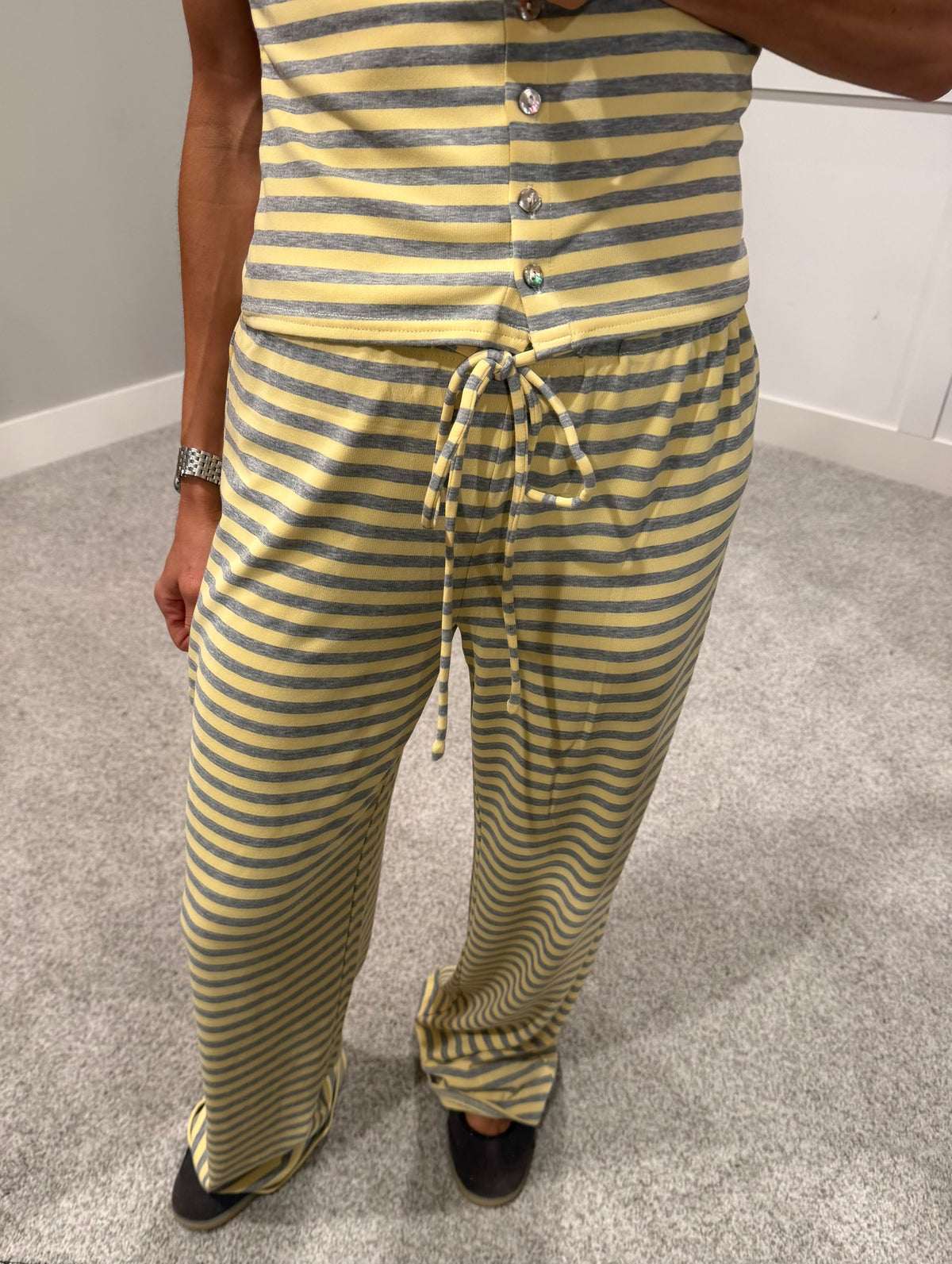 Ronnie Striped Set | Yellow/Grey