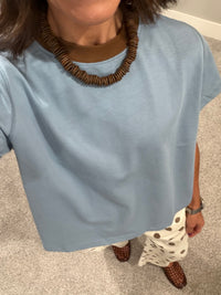 The Chloe Top | Blue/Brown