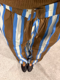 Camilla Striped Pant | Camel/Blue