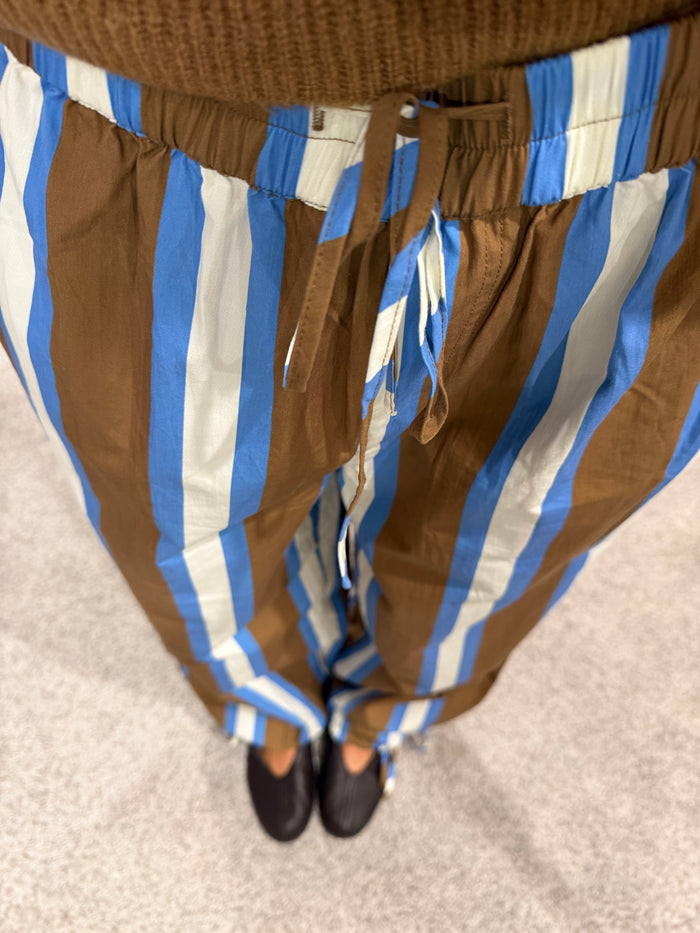 Camilla Striped Pant | Camel/Blue