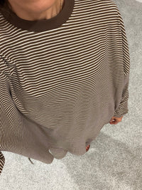 Levi Lounging Brushed Knit Pullover | Brown/Cream