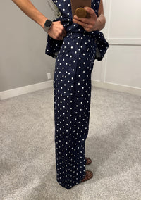 Amelia Denim Polka Dot Set