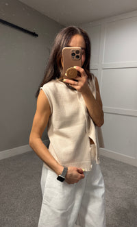 Knit Vest Top | Oatmeal