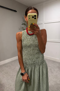 Cora Gingham Maxi Dress | Green