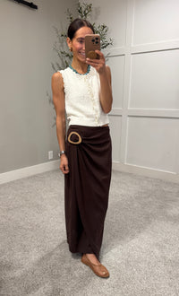 Nora Wrap Skirt | Brown