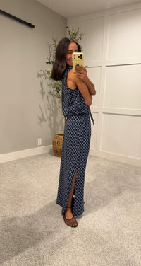 Sally Plaid Set | Navy/Blule