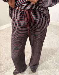 Langston Striped Set | Wine/Navy