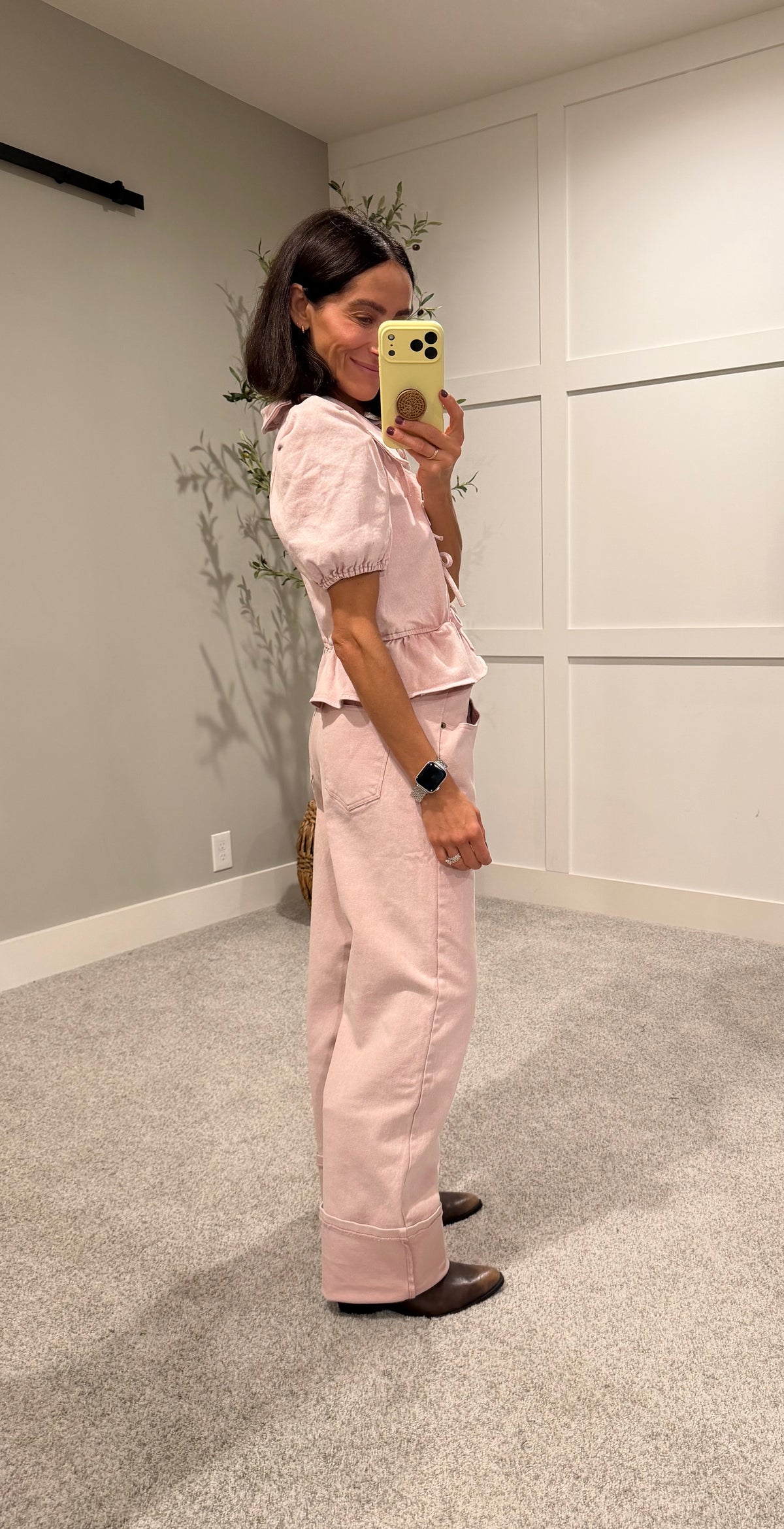 Gabrie Denim Pants | Dusty Rose