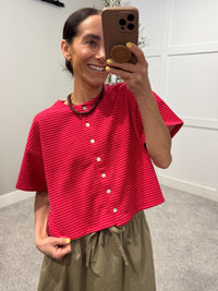 Cherry Pink Striped Top