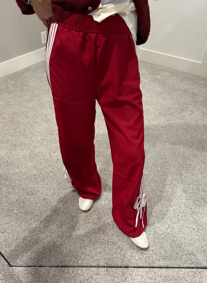 Bryson Stripe Track Pant | Deep Red