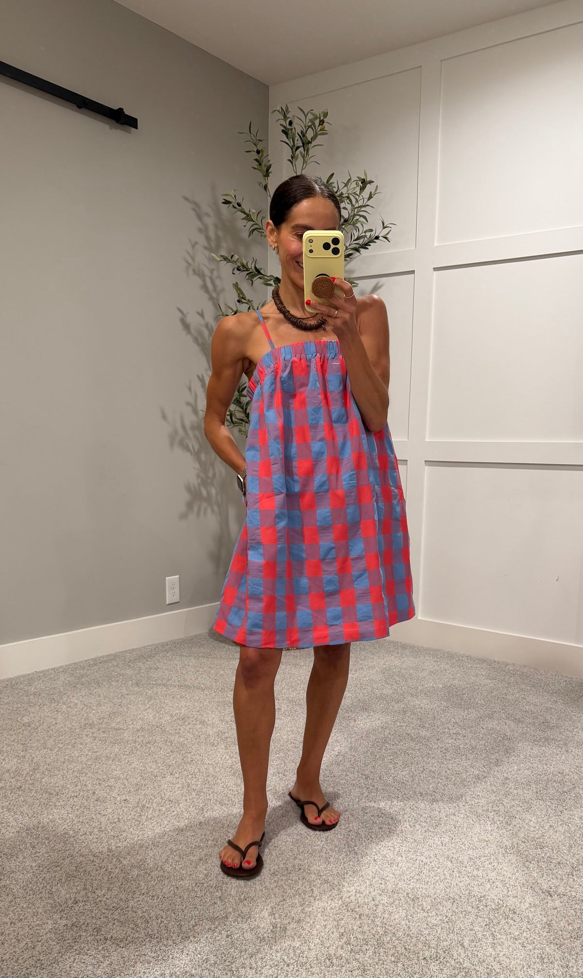 Cherry Blue Checkered Dress