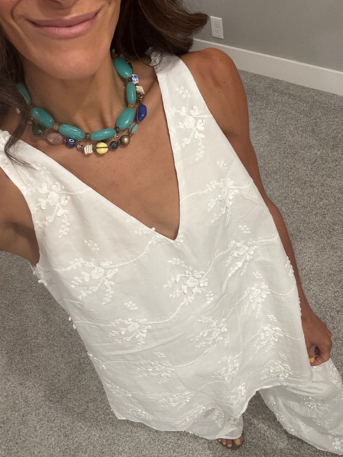 Ada Embroidered White Set