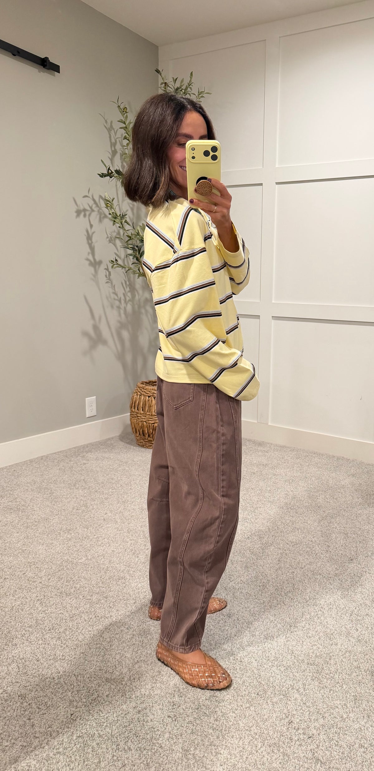 Sara Striped Long Sleeve Top | Butter Yellow
