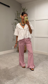 Remi Gingham Pants | Mauve