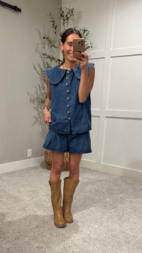 Peter Pan Denim Top
