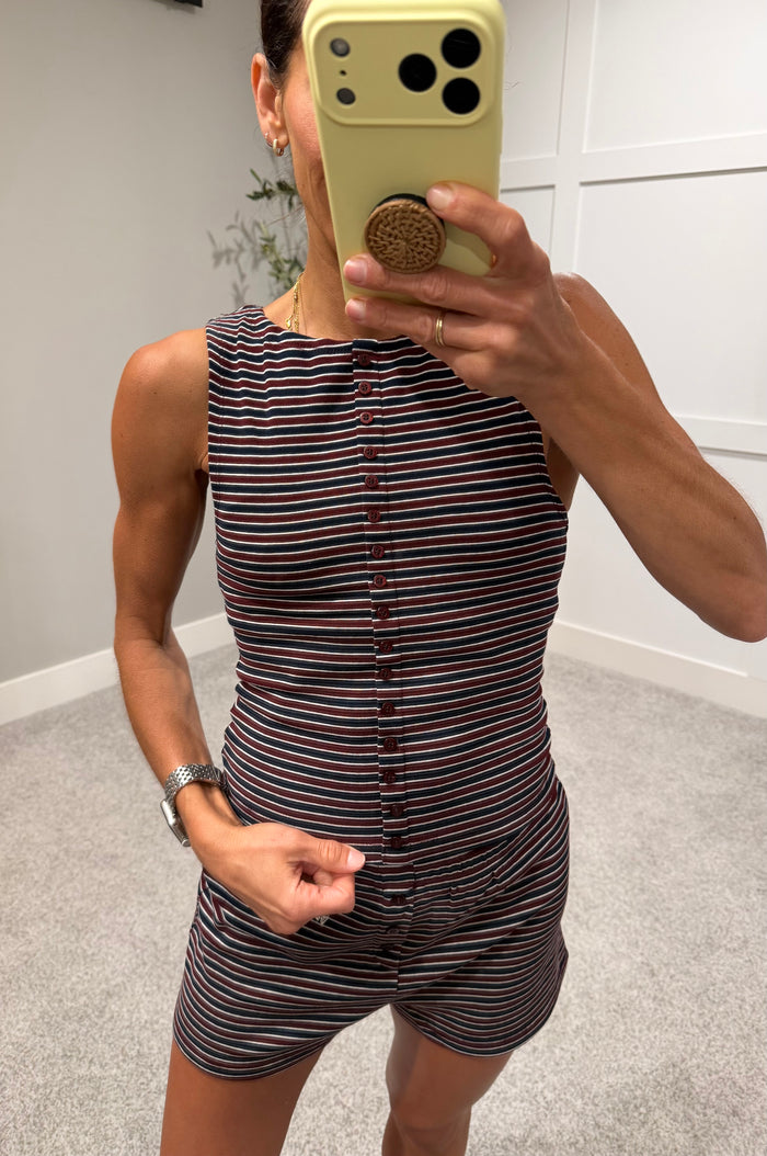 Midnight Stripe Top | Burgundy
