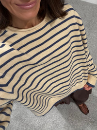 The Capri Stripe Sweater | Butter/Blue