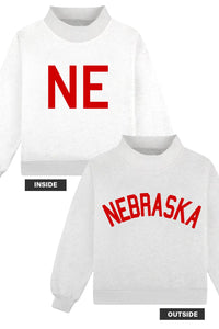 NEBRASKA/NE Reversible Mock Neck Sweatshirt | Heather Grey
