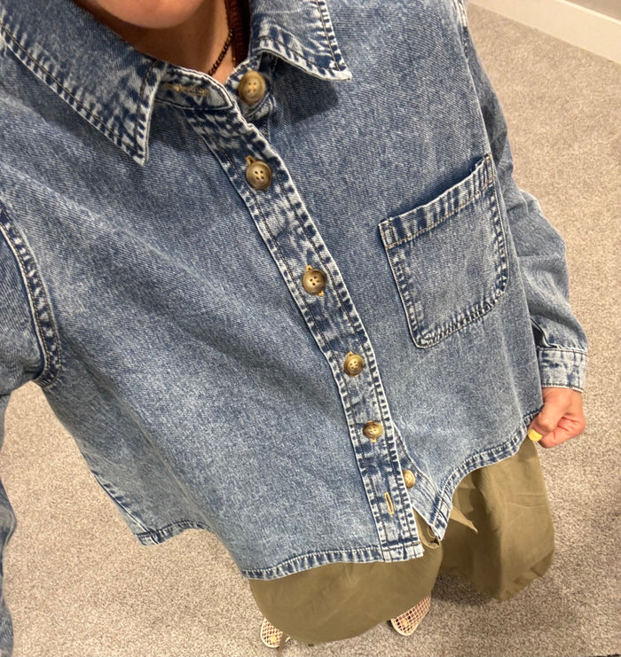 Acid Wash Denim Top