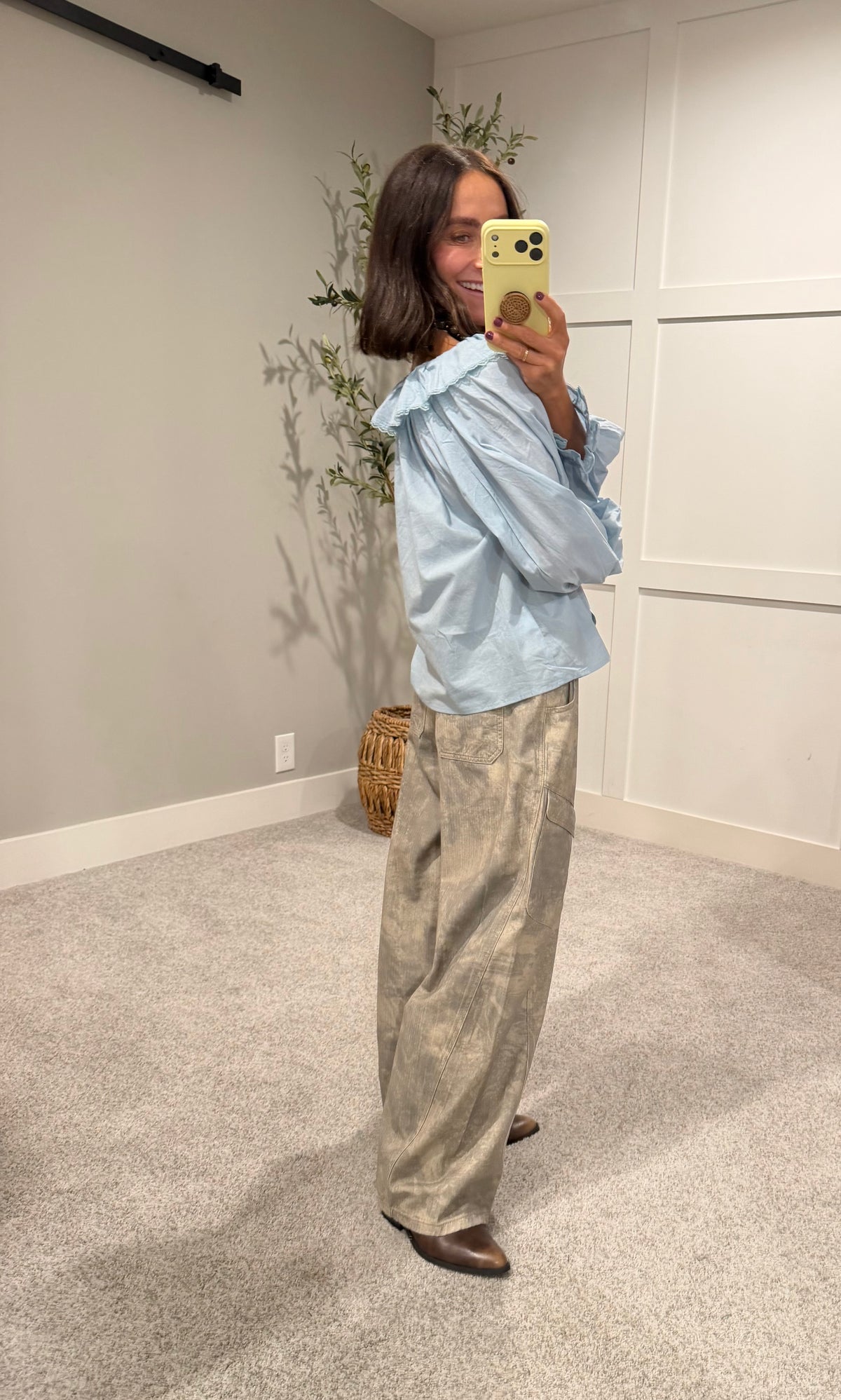Daphne Ruffle Blouse | Dusty Blue
