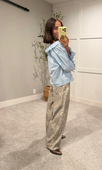 Daphne Ruffle Blouse | Dusty Blue