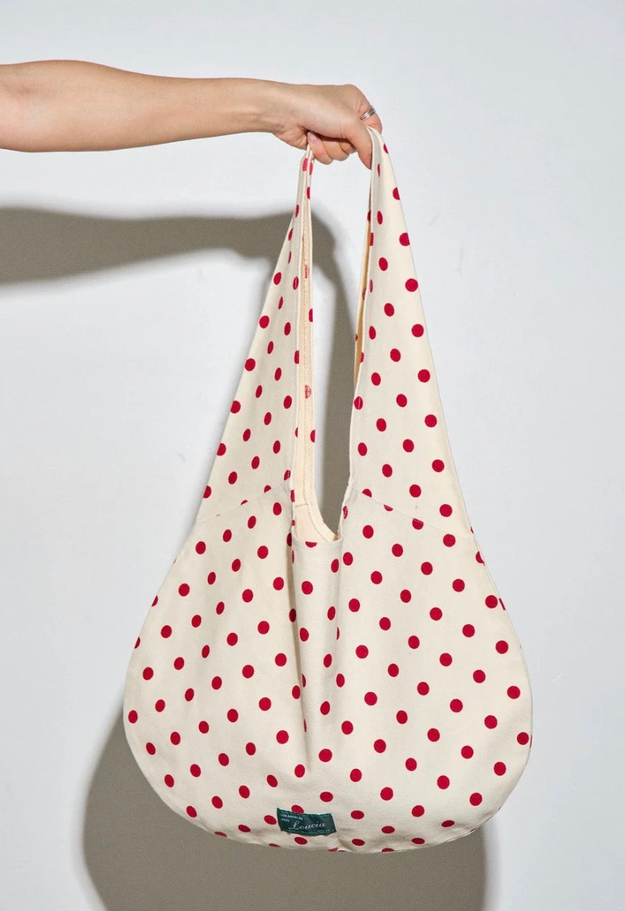 Juliana Polka Dot Canvas Tote | Red