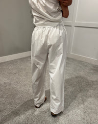 Cece Eyelet Hem Pants | Off White