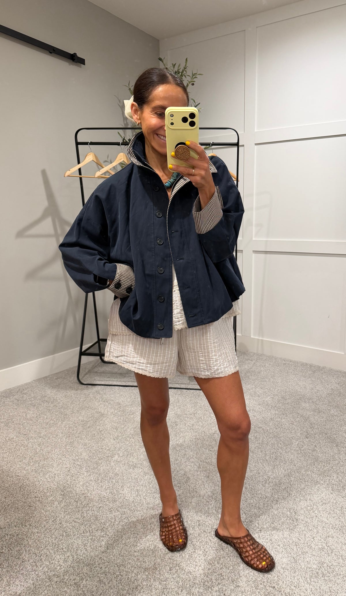 City Jacket | Navy/Plaid