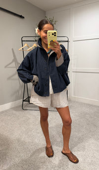 City Jacket | Navy/Plaid