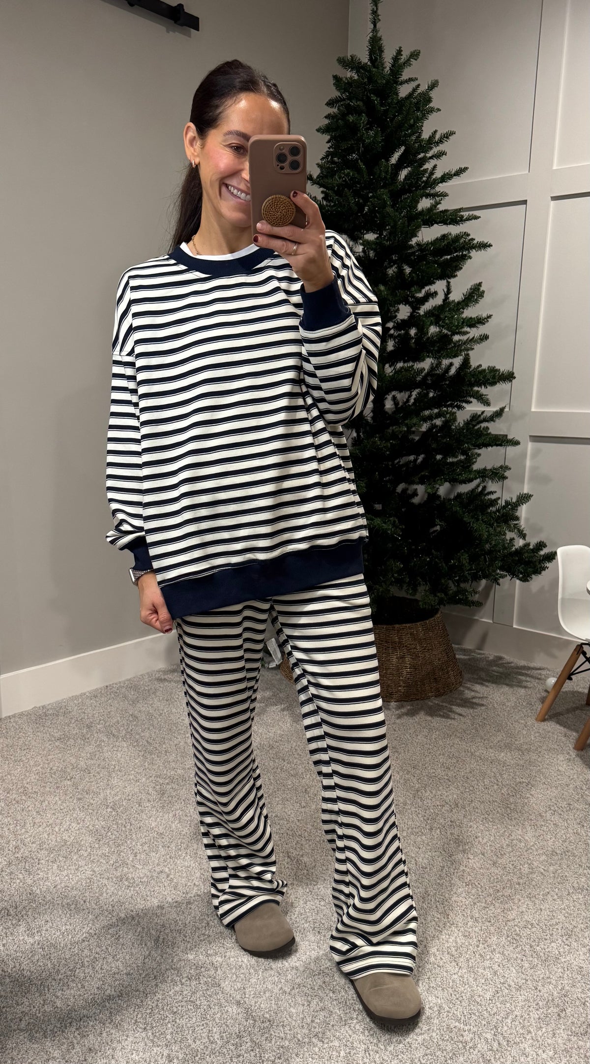 Crew Navy Striped Sweatshirt