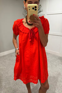 Broderie Babydoll Dress | Cherry Tomato
