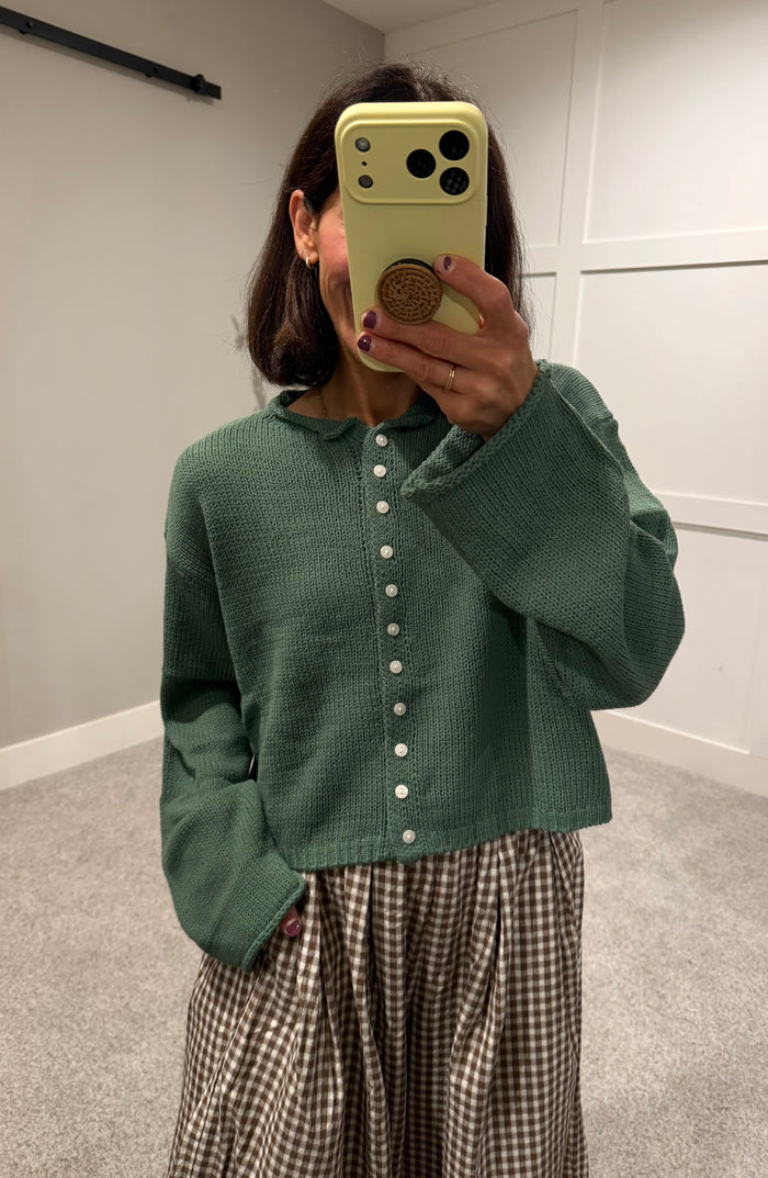 Raya Cardigan | Green Ivy