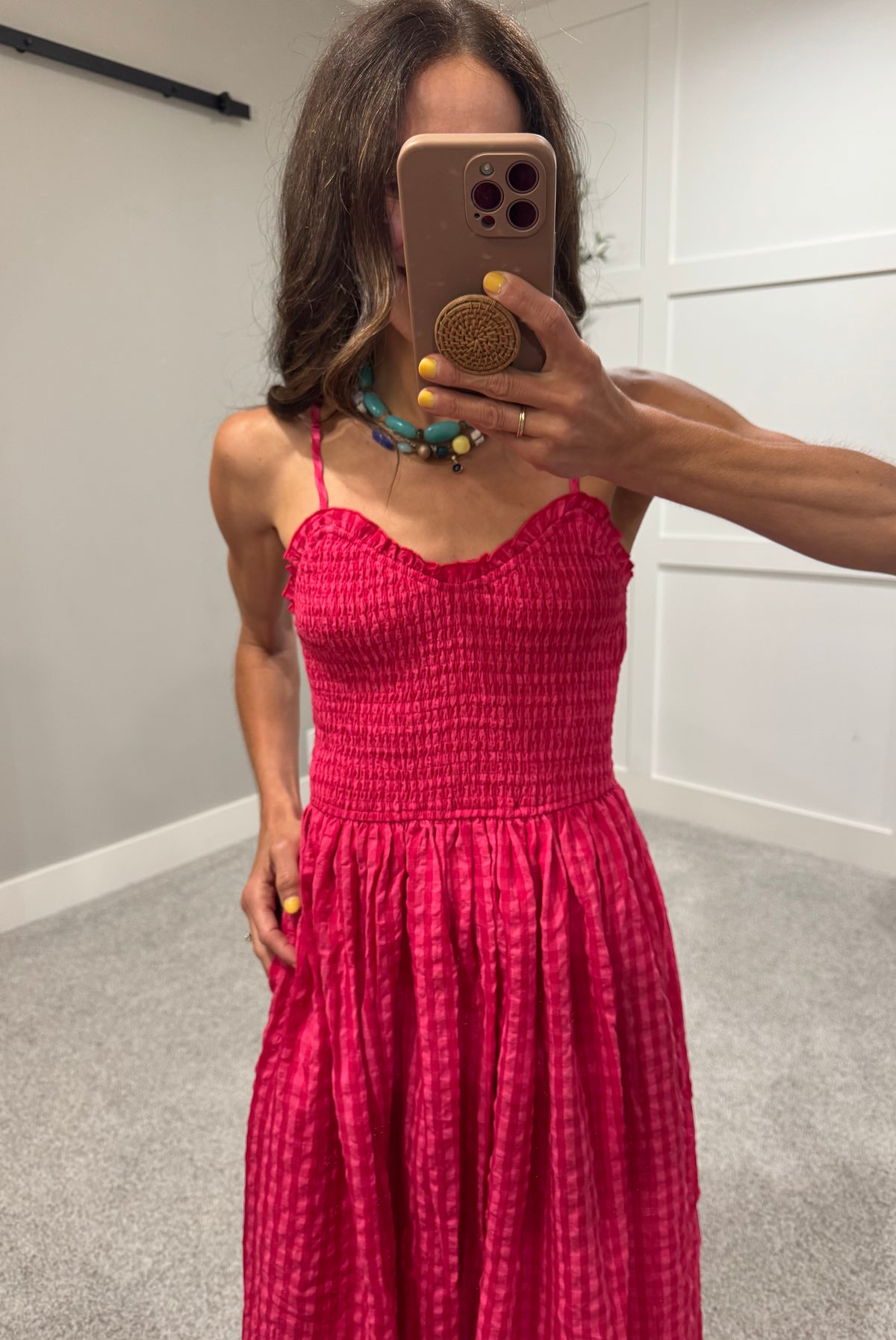 Mena Cherry Gingham Dress
