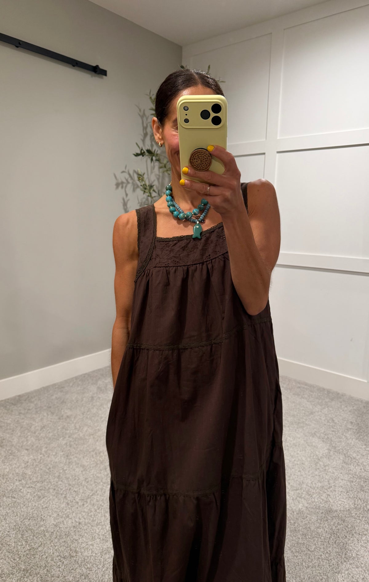 Eyelet Maxi | Brown