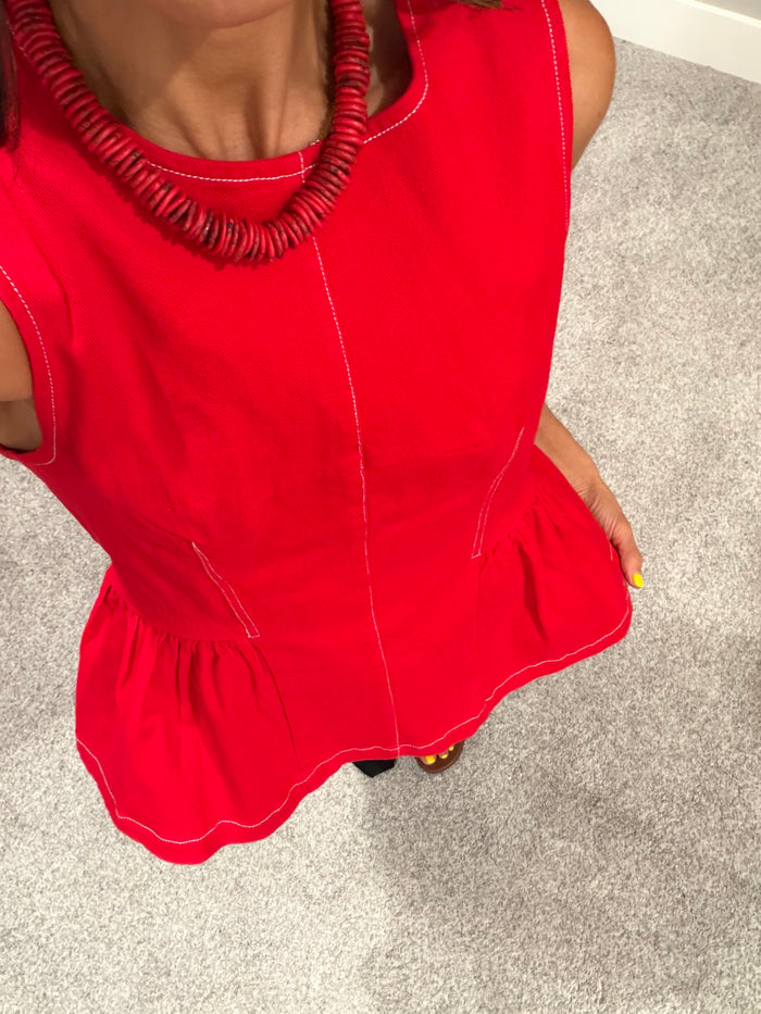 Peplum All Day | Red
