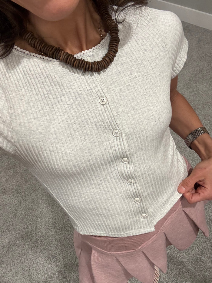 Elevated Baby Tee | Melange Grey